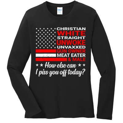 Christian White Straight Unwoke Unvaxxed Gun Owner Ladies Long Sleeve Shirt