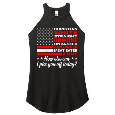 Christian White Straight Unwoke Unvaxxed Gun Owner Women's Perfect Tri Rocker Tank
