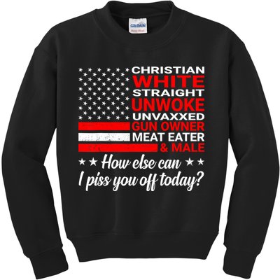 Christian White Straight Unwoke Unvaxxed Gun Owner Kids Sweatshirt