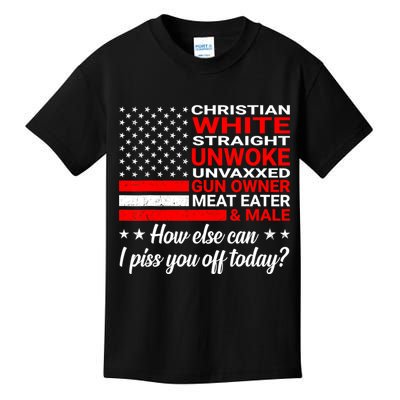 Christian White Straight Unwoke Unvaxxed Gun Owner Kids T-Shirt