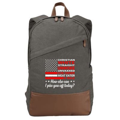 Christian White Straight Unwoke Unvaxxed Gun Owner Cotton Canvas Backpack