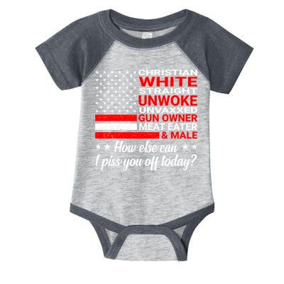 Christian White Straight Unwoke Unvaxxed Gun Owner Infant Baby Jersey Bodysuit
