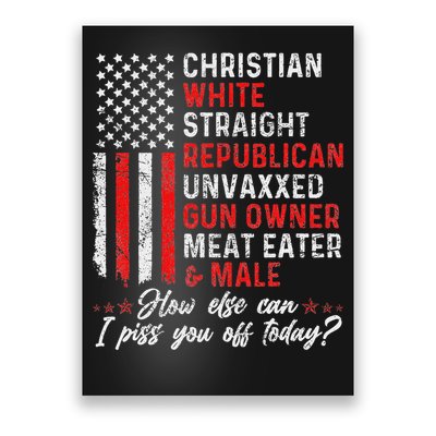 Christian White Straight Republican Unvaxxed Gun Owner Poster