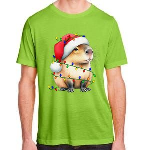 Capybara Wearing Santa Hat Christmas Capybara Lover Xmas Adult ChromaSoft Performance T-Shirt