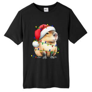 Capybara Wearing Santa Hat Christmas Capybara Lover Xmas Tall Fusion ChromaSoft Performance T-Shirt