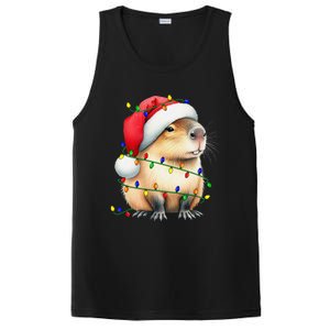 Capybara Wearing Santa Hat Christmas Capybara Lover Xmas PosiCharge Competitor Tank