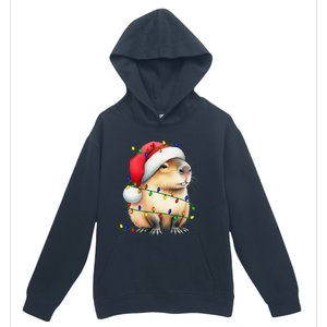 Capybara Wearing Santa Hat Christmas Capybara Lover Xmas Urban Pullover Hoodie