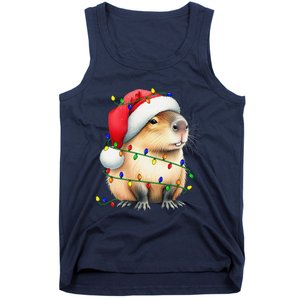 Capybara Wearing Santa Hat Christmas Capybara Lover Xmas Tank Top