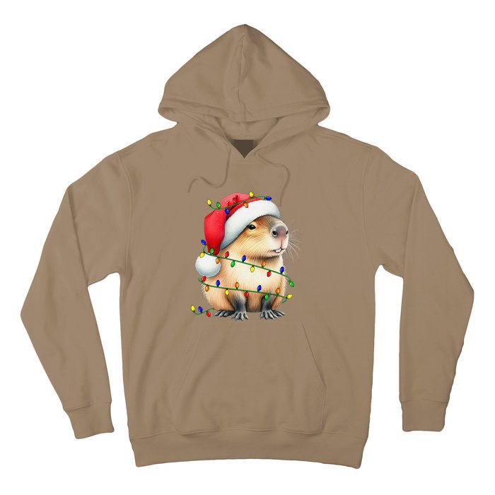 Capybara Wearing Santa Hat Christmas Capybara Lover Xmas Hoodie