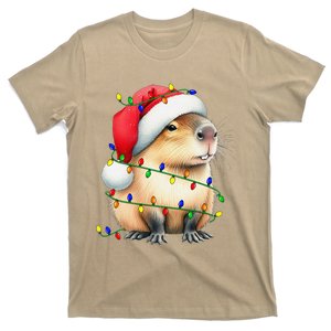 Capybara Wearing Santa Hat Christmas Capybara Lover Xmas T-Shirt