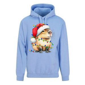 Capybara Wearing Santa Hat Christmas Capybara Lover Xmas Unisex Surf Hoodie