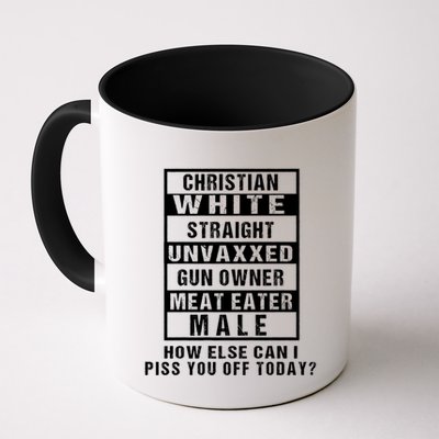 Christian White Straight Republican Unvaxxed Gun Owner Mug