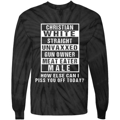 Christian White Straight Republican Unvaxxed Gun Owner Tie-Dye Long Sleeve Shirt
