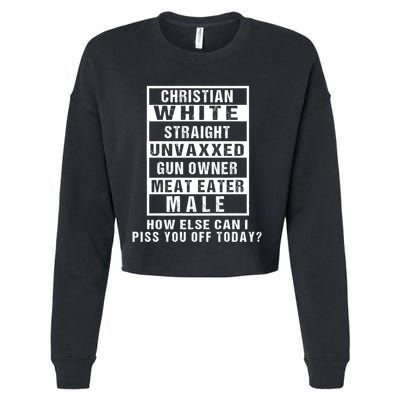 Christian White Straight Republican Unvaxxed Gun Owner Cropped Pullover Crew