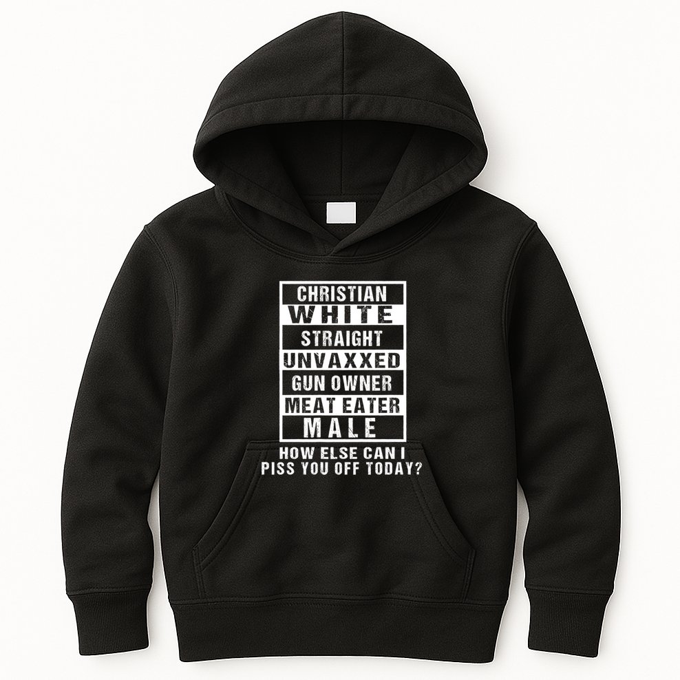 Christian White Straight Republican Unvaxxed Gun Owner Kids Hoodie
