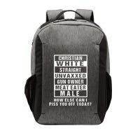 Christian White Straight Republican Unvaxxed Gun Owner Vector Backpack