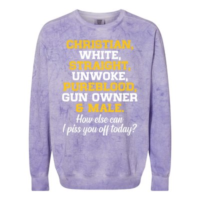 Christian White Straight Unwoke Pureblood Gun Owner & Male Colorblast Crewneck Sweatshirt