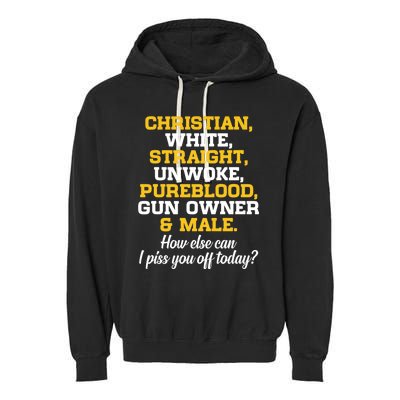 Christian White Straight Unwoke Pureblood Gun Owner & Male Garment-Dyed Fleece Hoodie