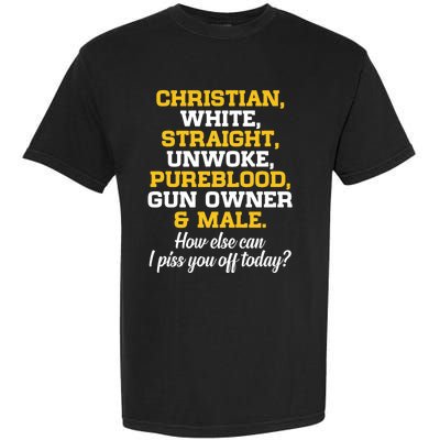 Christian White Straight Unwoke Pureblood Gun Owner & Male Garment-Dyed Heavyweight T-Shirt