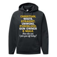 Christian White Straight Unwoke Pureblood Gun Owner & Male Performance Fleece Hoodie