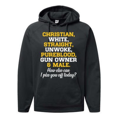 Christian White Straight Unwoke Pureblood Gun Owner & Male Performance Fleece Hoodie