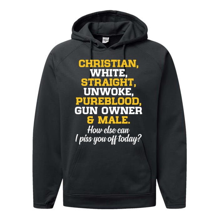 Christian White Straight Unwoke Pureblood Gun Owner & Male Performance Fleece Hoodie