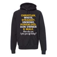 Christian White Straight Unwoke Pureblood Gun Owner & Male Premium Hoodie