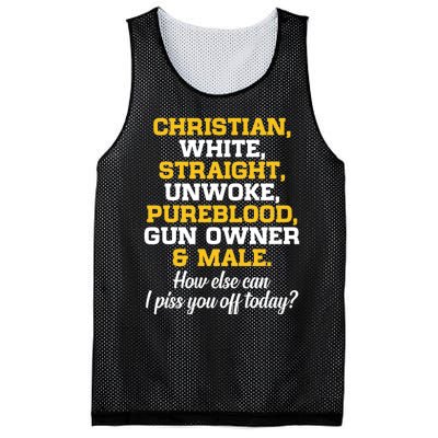 Christian White Straight Unwoke Pureblood Gun Owner & Male Mesh Reversible Basketball Jersey Tank