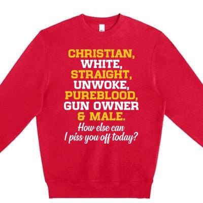 Christian White Straight Unwoke Pureblood Gun Owner & Male Premium Crewneck Sweatshirt