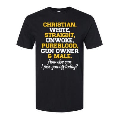 Christian White Straight Unwoke Pureblood Gun Owner & Male Softstyle CVC T-Shirt