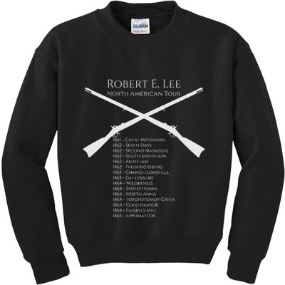Civil War Shirts Robert E Lee North American Tour Gift Kids Sweatshirt