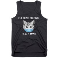 Cat Wearing Surgical Face Mask Promask Quarantine Kitty Tank Top