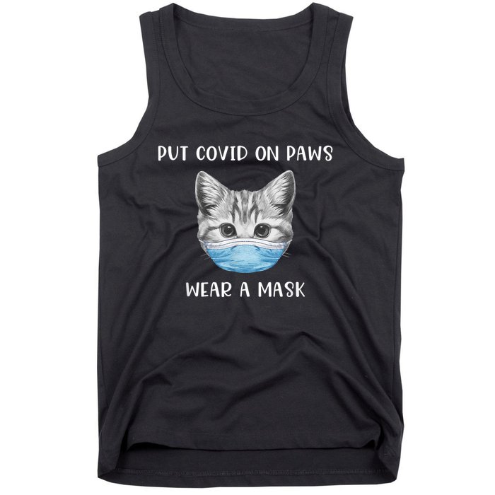 Cat Wearing Surgical Face Mask Promask Quarantine Kitty Tank Top