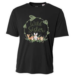 Cute Wild Sister Wreath Zoo Leopard Birthday Safari Jungle Animal Gift Cooling Performance Crew T-Shirt