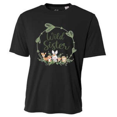 Cute Wild Sister Wreath Zoo Leopard Birthday Safari Jungle Animal Gift Cooling Performance Crew T-Shirt