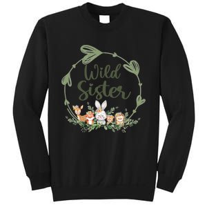 Cute Wild Sister Wreath Zoo Leopard Birthday Safari Jungle Animal Gift Sweatshirt