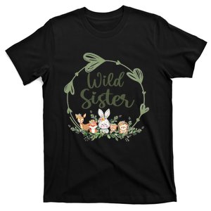 Cute Wild Sister Wreath Zoo Leopard Birthday Safari Jungle Animal Gift T-Shirt