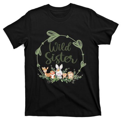 Cute Wild Sister Wreath Zoo Leopard Birthday Safari Jungle Animal Gift T-Shirt