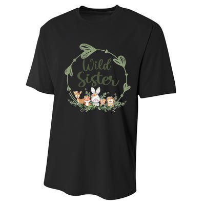 Cute Wild Sister Wreath Zoo Leopard Birthday Safari Jungle Animal Gift Performance Sprint T-Shirt