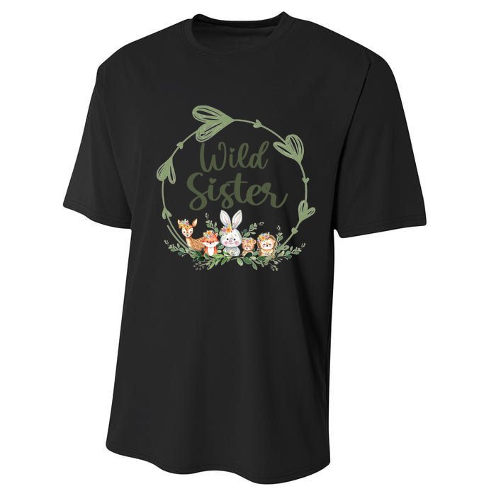 Cute Wild Sister Wreath Zoo Leopard Birthday Safari Jungle Animal Gift Performance Sprint T-Shirt