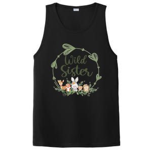 Cute Wild Sister Wreath Zoo Leopard Birthday Safari Jungle Animal Gift PosiCharge Competitor Tank