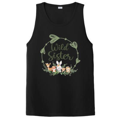 Cute Wild Sister Wreath Zoo Leopard Birthday Safari Jungle Animal Gift PosiCharge Competitor Tank