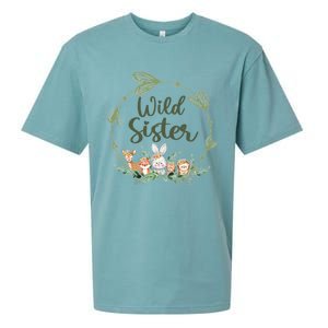 Cute Wild Sister Wreath Zoo Leopard Birthday Safari Jungle Animal Gift Sueded Cloud Jersey T-Shirt