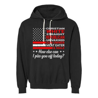 Christian White Straight Republican Unvaxxed Gun Owner Garment-Dyed Fleece Hoodie