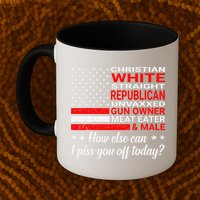 Christian White Straight Republican Unvaxxed Gun Owner Mug
