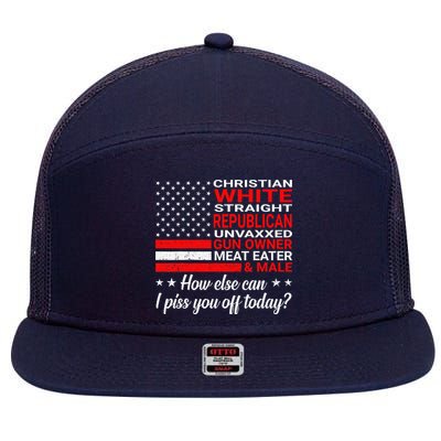Christian White Straight Republican Unvaxxed Gun Owner 7 Panel Mesh Trucker Snapback Hat