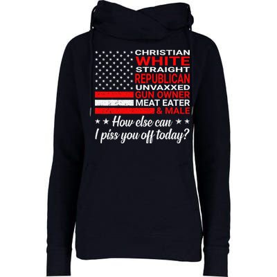 Christian White Straight Republican Unvaxxed Gun Owner Womens Funnel Neck Pullover Hood