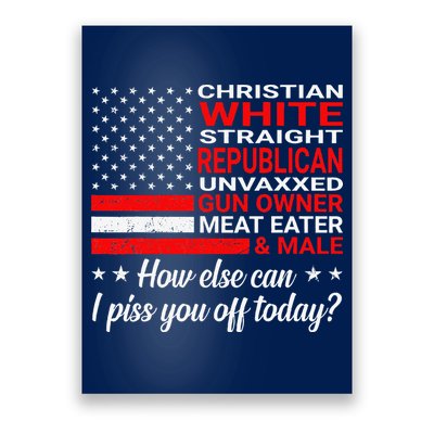 Christian White Straight Republican Unvaxxed Gun Owner Poster