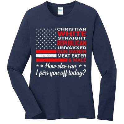 Christian White Straight Republican Unvaxxed Gun Owner Ladies Long Sleeve Shirt