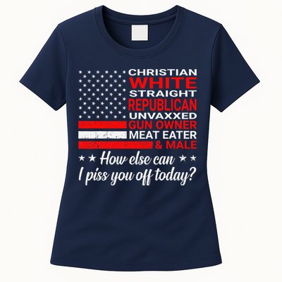 Christian White Straight Republican Unvaxxed Gun Owner Womens T-Shirt